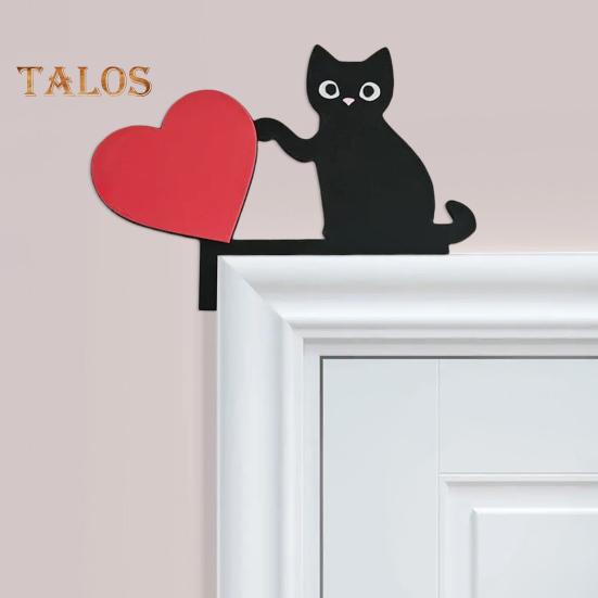 Украшение на дверную коробку для кошки, украшение на деревянную дверную раму, украшение на дверь, угловая табличка на окна дома, настенный декор для любителей кошек, подарок