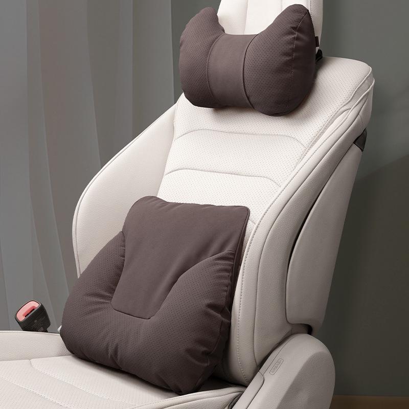 Car Headrest & Lumbar Support Pillow Set - 5-Piece Neck & Back Cushion for New Vehicles