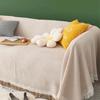 Nordic Sandhair Towel Universal Cotton Camping Sofa Blanket Four Seasons Universal Cream Color Non-Slip Full Cover Sofa Cover Thick Tassels Cushions
