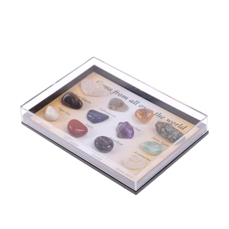 12Pcs/Box Chakra Stones Natural Stone Reiki Healing Gemstones Agate