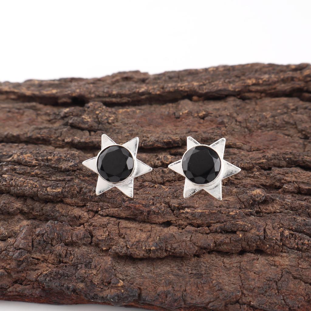 Серьги из цельного серебра 925 пробы с черным ониксом, серьги из драгоценных камней ручной работы на День памяти