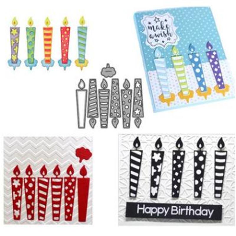 Birthday Candle Label Metal Cutting Dies Scrapbooking Stamps Craft Embossing Die Stencil Template