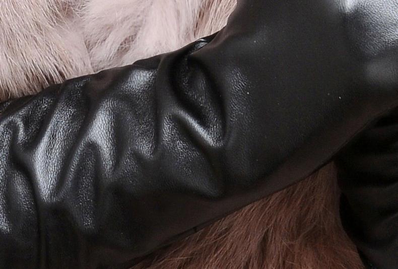 brown women' GLOVES stylish snake skin slightly shiny autumn/winter