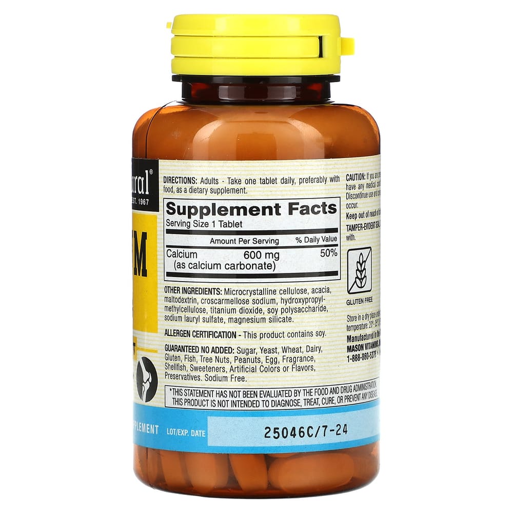 Mason Natural Calcium 600mg 100 Tablets