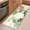 1 шт. Кухонные коврики против усталости, Белый цветочный принт розы, Водонепроницаемый, Нескользящий, Толстый амортизирующий кухонный коврик, Сверхпрочный комфортный коврик для стояния для кухни