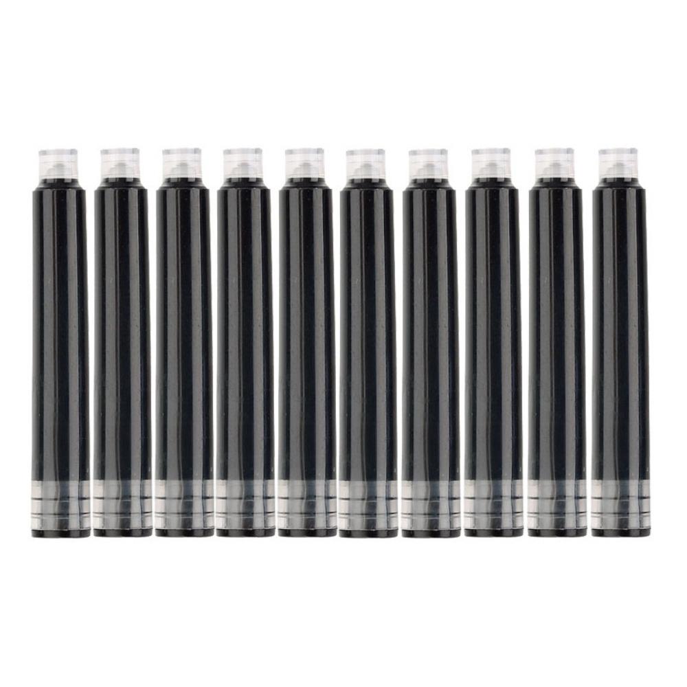 10 шт./набор Картридж с чернилами калибра 3,4 мм Синий/Красный/Черный Пластиковый материал Заправка для перьевой ручки Простой дизайн Чернила для ручки Школа Офис