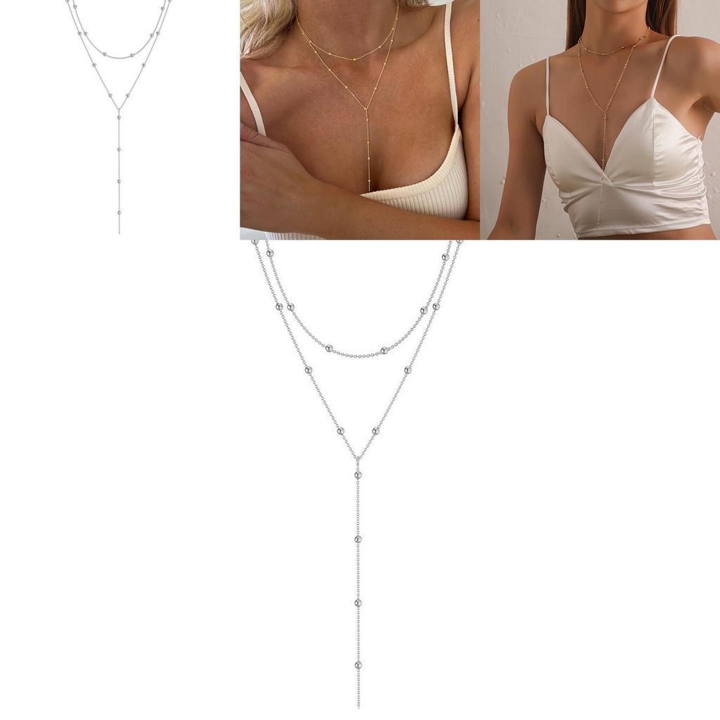 European Style Multilayer Gold Tone Necklace With Pendant For Women