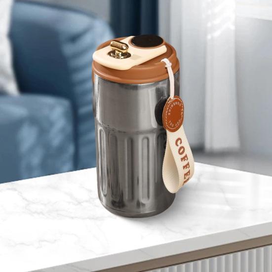 450 мл Умная кофейная вакуумная кружка с дисплеем температуры, герметичная крышка, изолированная кружка из нержавеющей стали для путешествий, работы, спортзала на открытом воздухе