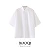 2024 Women's New French Style Temperament Casual All-Matching Loose Short Sleeve Poplin White Shirt 4786056 251