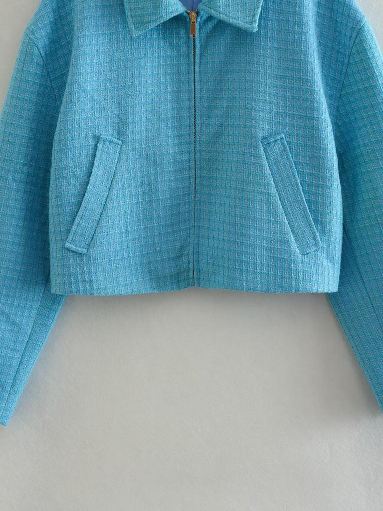 2025 Spring Women's European Fashion Simple Versatile Little Fragrant Style Bomber Jacket