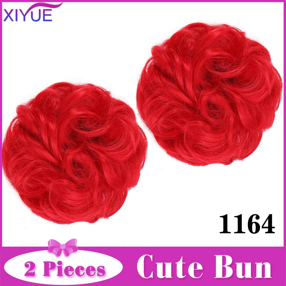 2 шт., грязный пучок для волос, заколка для наращивания волос, вьющиеся волосы, пончик, искусственные волосы, шиньон, синтетические волосы, грязный шиньон для женщин, свадьба