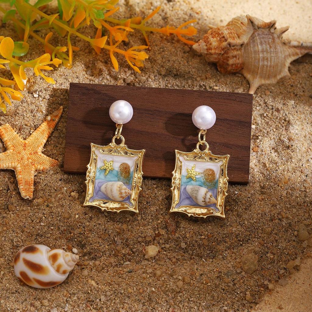 Серьги с французским жемчугом и цветком ракушки — легкая роскошь, винтаж, элитный, натуральный, свежий дизайн