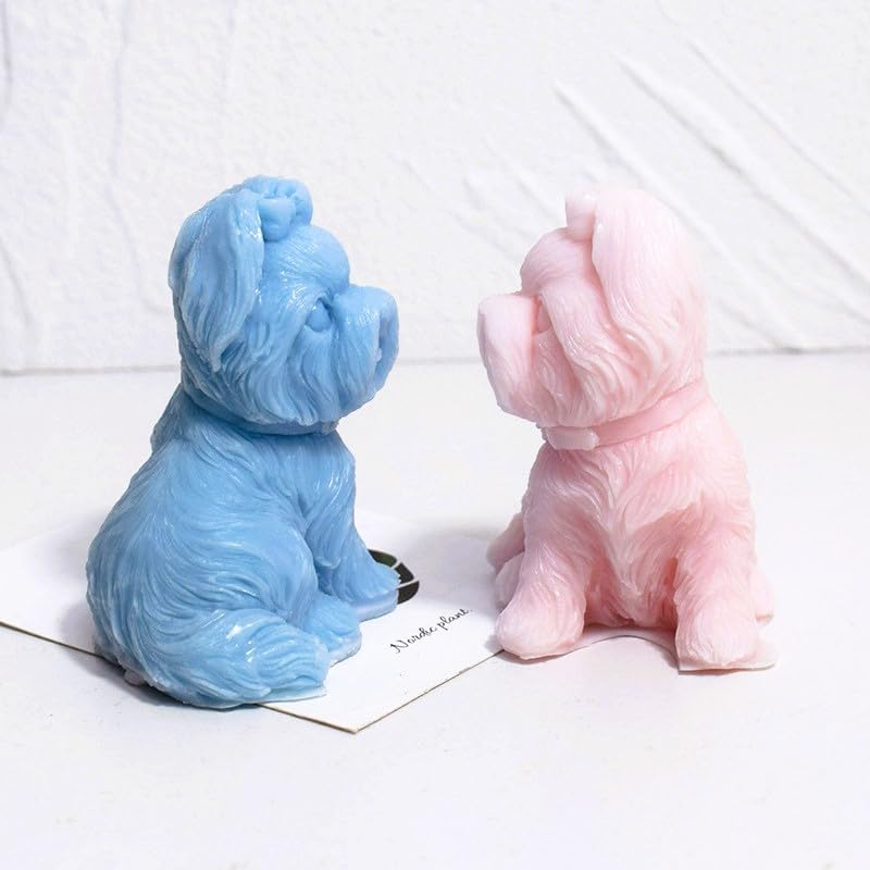 Милая силиконовая форма для собаки, форма для свечи Йоркширский терьер для мыла, соевого воска, DIY поделки, форма для щенка из смолы для подарка подружке невесты, свадебной вечеринки, домашнего ужина, праздничная