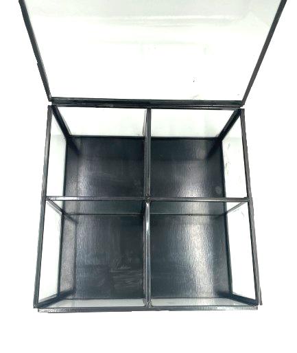 Westwing dijk Box metal box Metal and glass box 17x17x7 cm