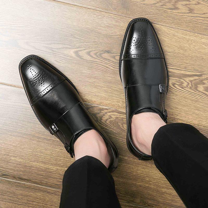 Fashionable Classic Black Brown Versatile Men's Gentleman Wedding Party Evening Prom Walking Shoes Outdoor Men's Casual Shoes