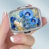 Портативная таблетница с 2 отделениями, Мини-металлический органайзер для лекарств, Милый контейнер для таблеток с рисунком для витаминов, таблеток, украшений, для путешествий, на каждый день