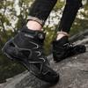 Climbing shoes Tire sole Wear-resistant mountaineering shoes Rotary deduction Large size desert boots High top sneakers