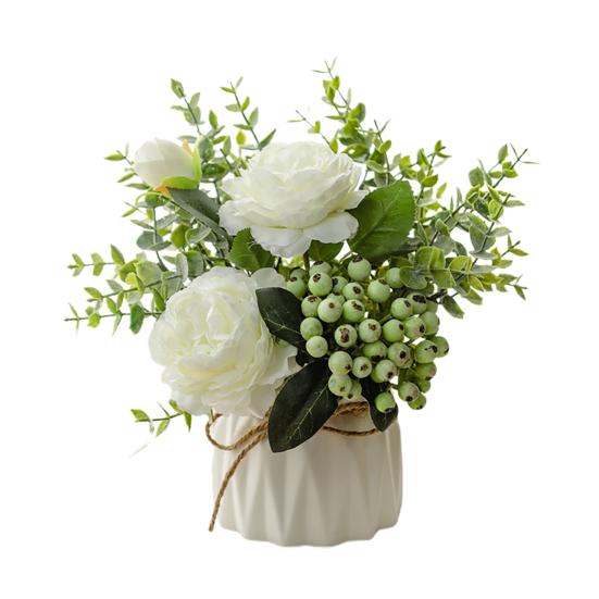 Искусственная роза поддельный цветок бонсай горшечное растение садовая вечеринка реквизит настольный декор