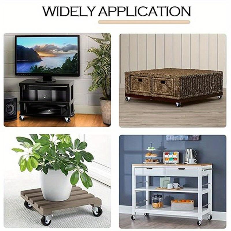 4 шт. Ролики Жесткие неповоротные фиксированные роликовые колеса с металлической верхней пластиной Сверхмощные мини-жесткие колеса из полипропилена