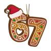 Christmas Ornament Acrylic Gingerbread Number 67 Pendant with Hat Festive Xmas Tree Decoration Holiday Gift