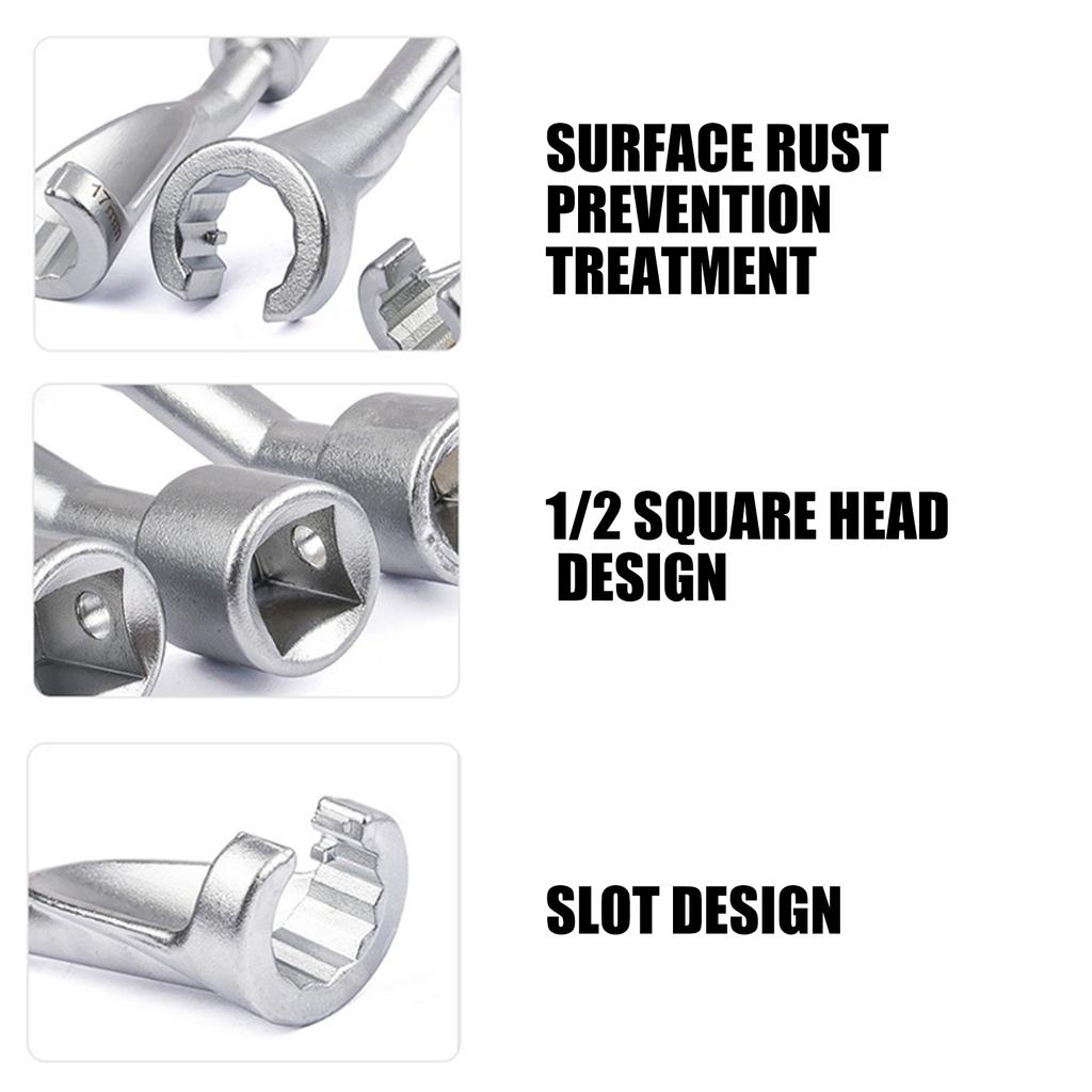 Профессиональный гаечный ключ для трубок инжектора 14мм/17мм/19мм Подходит для механиков и энтузиастов-самоделкиных Стальная конструкция Эргономичный дизайн