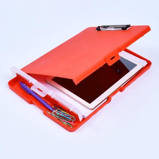 File Folder Organizer with Strong Lock Non-Slip Clips Hanging Holes 3-in-1 Clipboard Pencil Case File