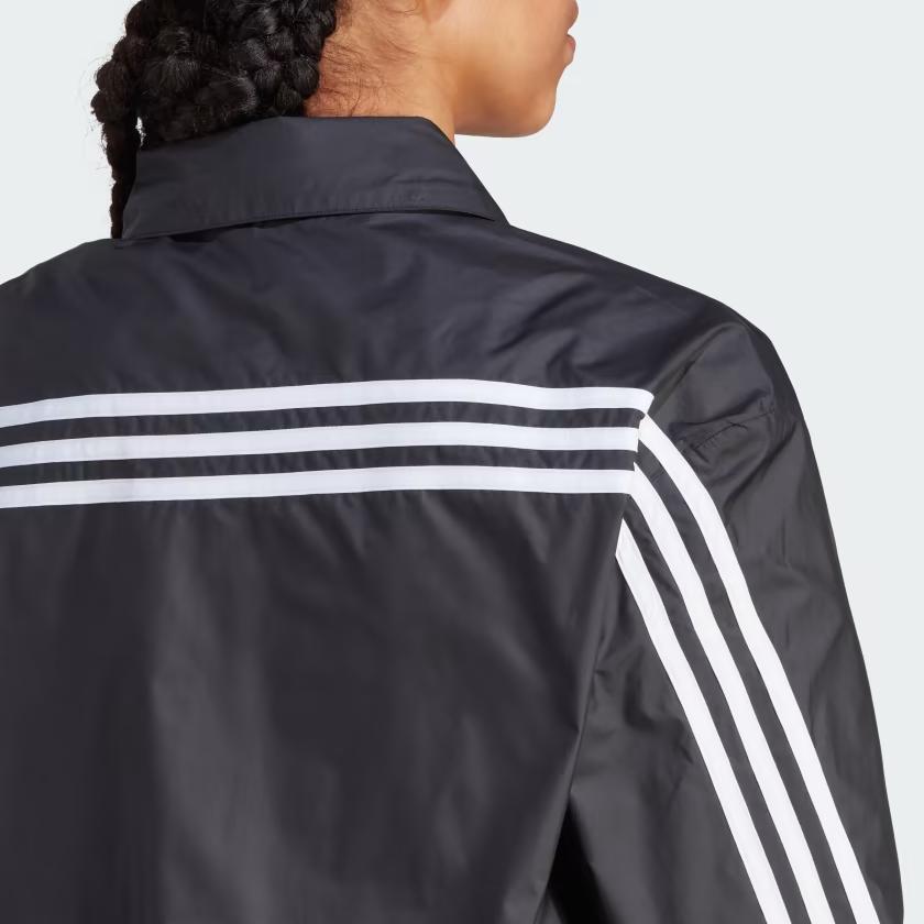 Adidas Loose Striped Printed Zip Jacket Women Jackets Black IB4154