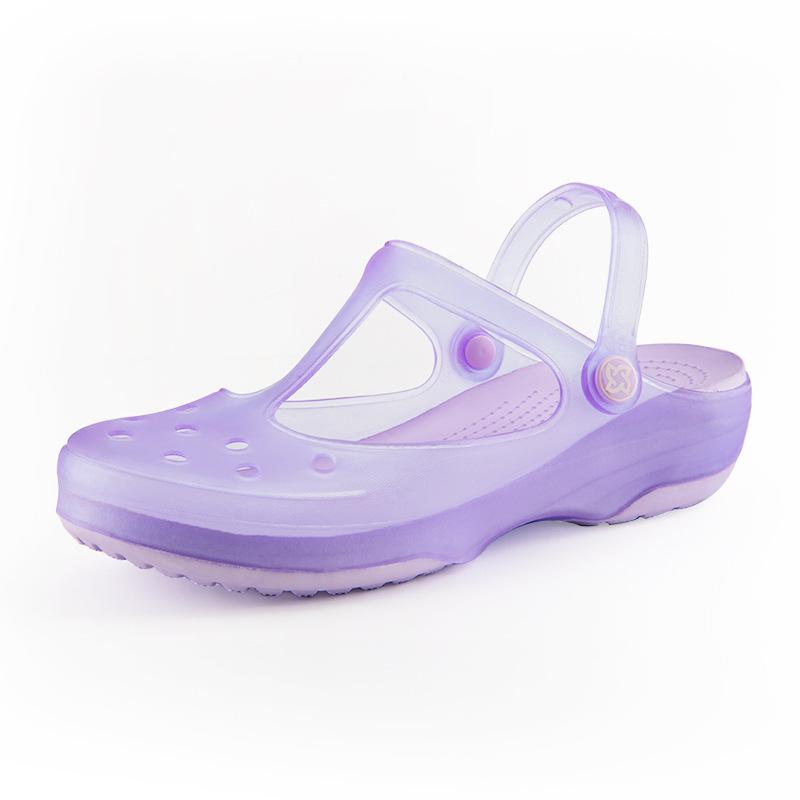 Fashion 2024 New Women's Sandals Summer Transparent Baotou Hole Shoes Nurse Shoes Beach Shoes Jelly Sandals and Slippers Mules