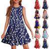 Girl Summer Dress Sleeveless Printed Color Casual Dress