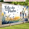 2D Feliz Dia del Padre Backdrop Watercolor Dad & Daughters Party Background Banner