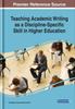 The Teaching Academic Writing As a Discipline-Specific Skill In Higher Education Book