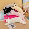 Cute Kitten Long Throw Pillow Dopamine Plush Toy Children Doll Sleeping Soothing Doll