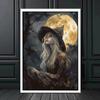 Dark Academy Art Wall Poster Victoria Crow Witch Ghost Halloween Background Decoration Gothic Image Printing Canvas Painting