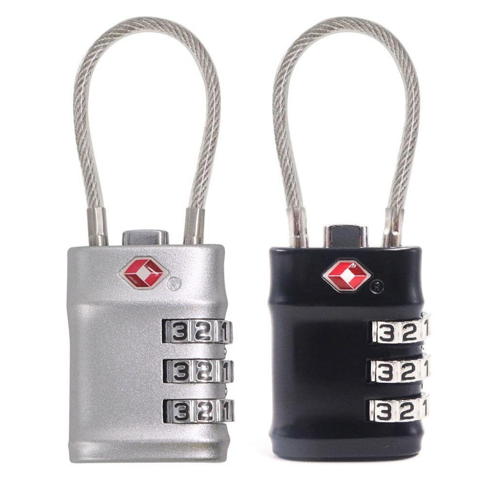 Portable Padlock TSA Customs Lock Smart Combination Lock Padlock with Steel Cable Customs Code Lock