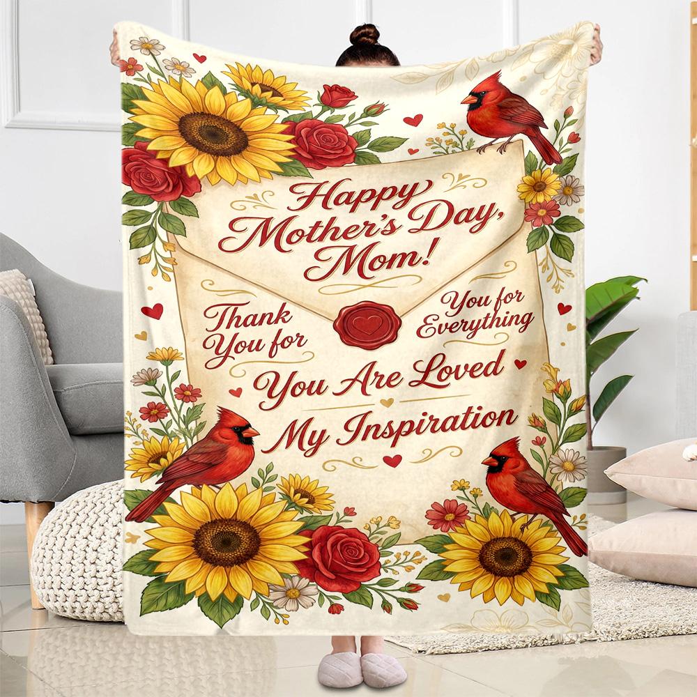 Mother's Day Greeting Blanket Suitable for sofas,travel, living rooms also a good gift for friends and family Suitable for all seasons.