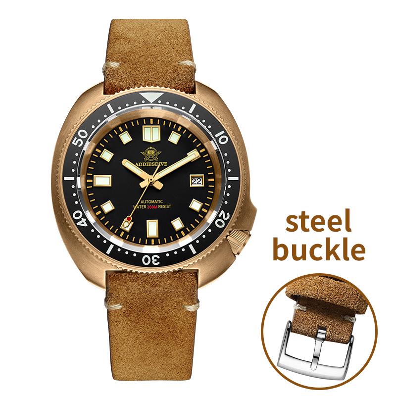 ADDIESDIVE AD2104-8215 Reloj Hombre CUSN8 Solid Bronze 20Bar Waterproof Automatic Mechanical Watch Sapphire Glass Wristwatches