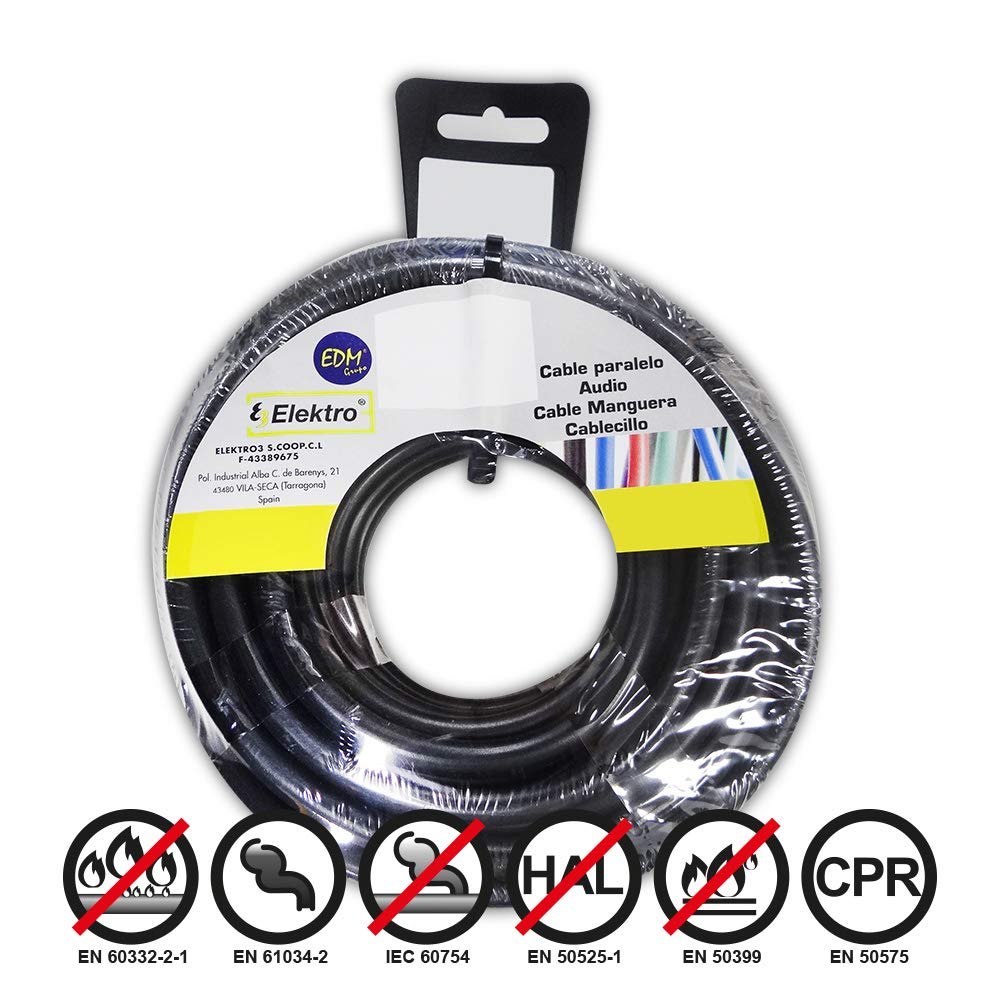 carrete cablecillo flexible 4mm negro libre de halógenos 5m