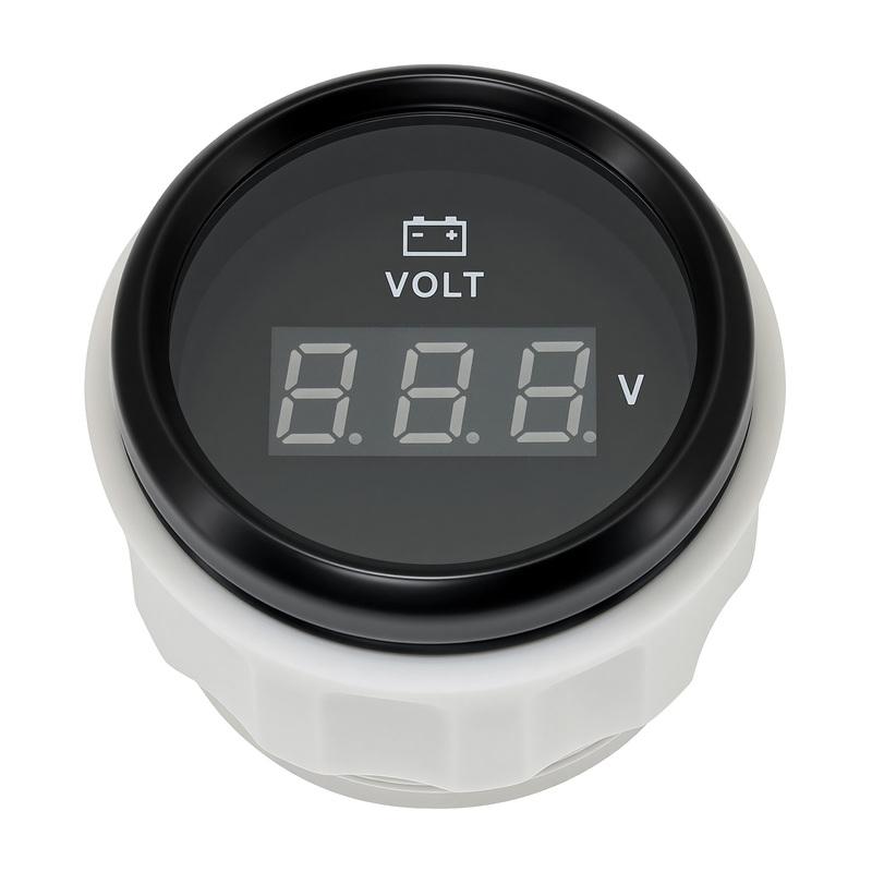 52mm Digital Voltmeter With Red Backlight Volt Meter Indicator Voltage Gauge For Marine Boat Car LED Dislay Gauge 12V 24V