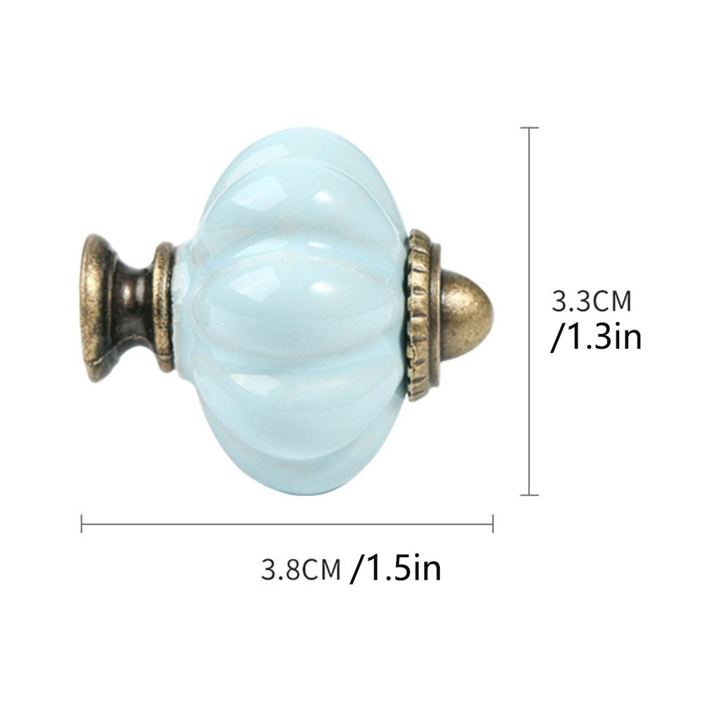 Single Hole Cabinet Knob Round Drawer Knobs Retro Ceramic Pumpkin Handle  Kitchen