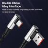 6A 0.25 0.5M Short Cable 90 Degree Elbow USB A Type C To Type C Cable Fast Charging Data Cord Power Bank Wire For iPhone 15 IPad