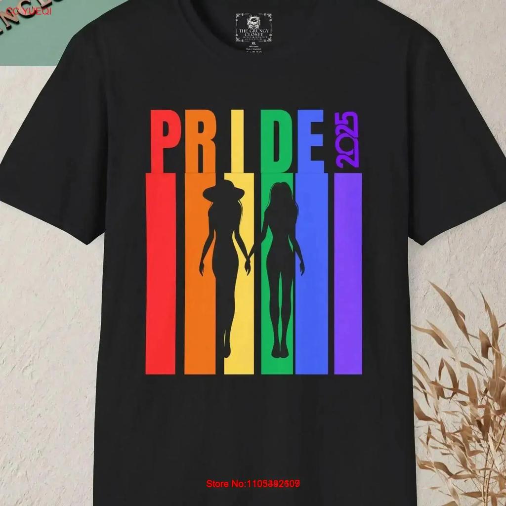 Rainbow Pride 2025 Lesbian T Shirt Queer Girls Lgbtq Apparel Trans Women Vintage Washed Top For Everyday Wear Designer Clothes