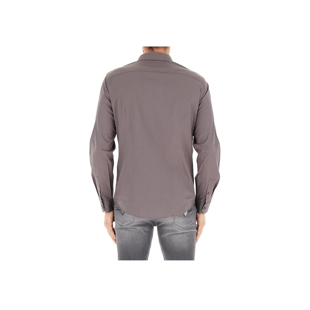 Armani Exchange Однотонная узкая мужская рубашка с длинным рукавом на пуговицах 8NZC31-ZN28Z-U8092