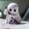 1/2Pcs Halloween Ghost Figurine Mini Cartoon Ghost Statue PVC Sculpture Miniature Ghost Ornament Home Office Desktop Decoration