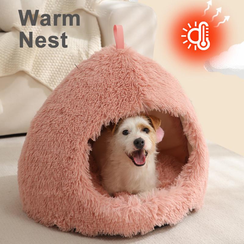 Зимняя теплая собачья кровать, мягкий коврик для сна для кошек, маленьких и средних собак, удобное гнездо для собак, кровать для сна для кошек, аксессуары для собак