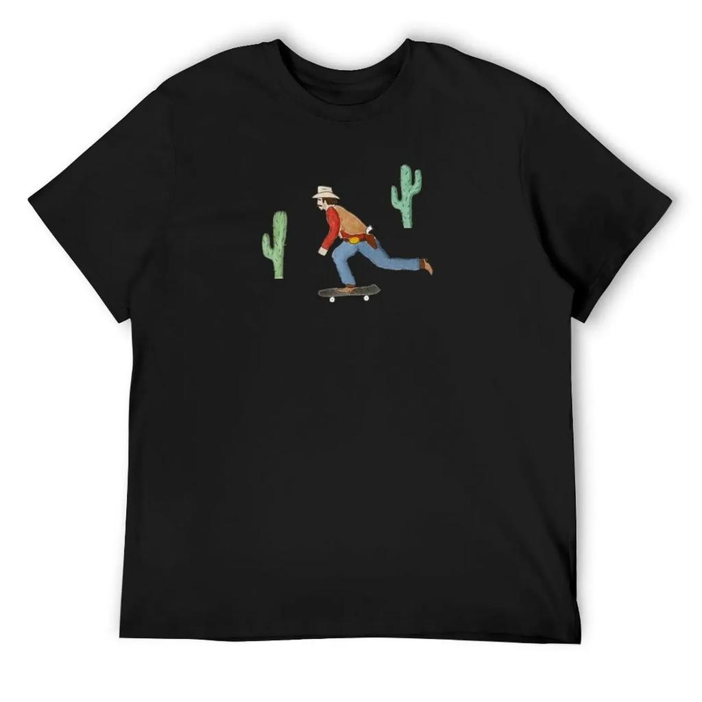 Cowboy Skate T-Shirt blanks anime clothes funny shirt cotton luxury t-shirt men clothings