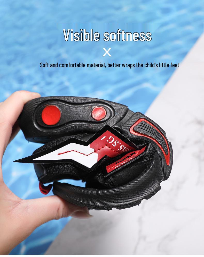 Summer 2025 Boys' Non-slip Sports Sandals: Soft Sole, Lightweight Beach Flip-flops for Kids