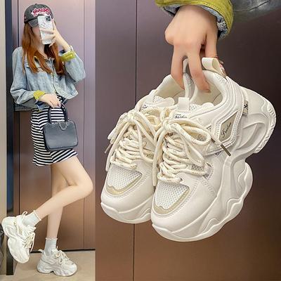 2025 осень новинка корейская версия увеличивающие рост папины кроссовки женские ins студенческие повседневные кроссовки женские кроссовки на платформе для бега FB3312