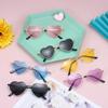 For 5-10 Years Children's Metal Frame Sun Glasses Polarized Heart Sunglasses for Kids Lovely Heart-Shaped Cute Shades