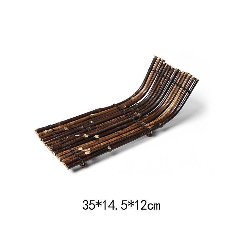 Винтажная бамбуковая тарелка для суши, бамбуковая тарелка-ограда, японская корейская кухня, сашими, суши-лодки, креативная сервировочная тарелка