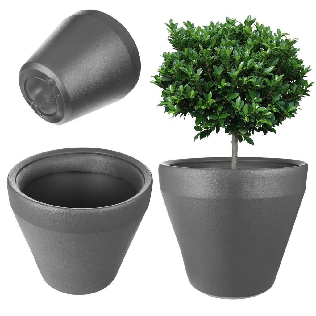 KADAX Doniczka Donica Duża Osłonka Na Kwiaty 39cm Okrągła Ogrodowa Kwietnik Biała